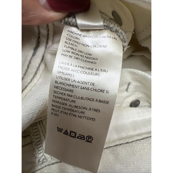 Free P We The Free People Women Romeo Roll Cuff Button Fly Shorts Size 26 White - Picture 14 of 15